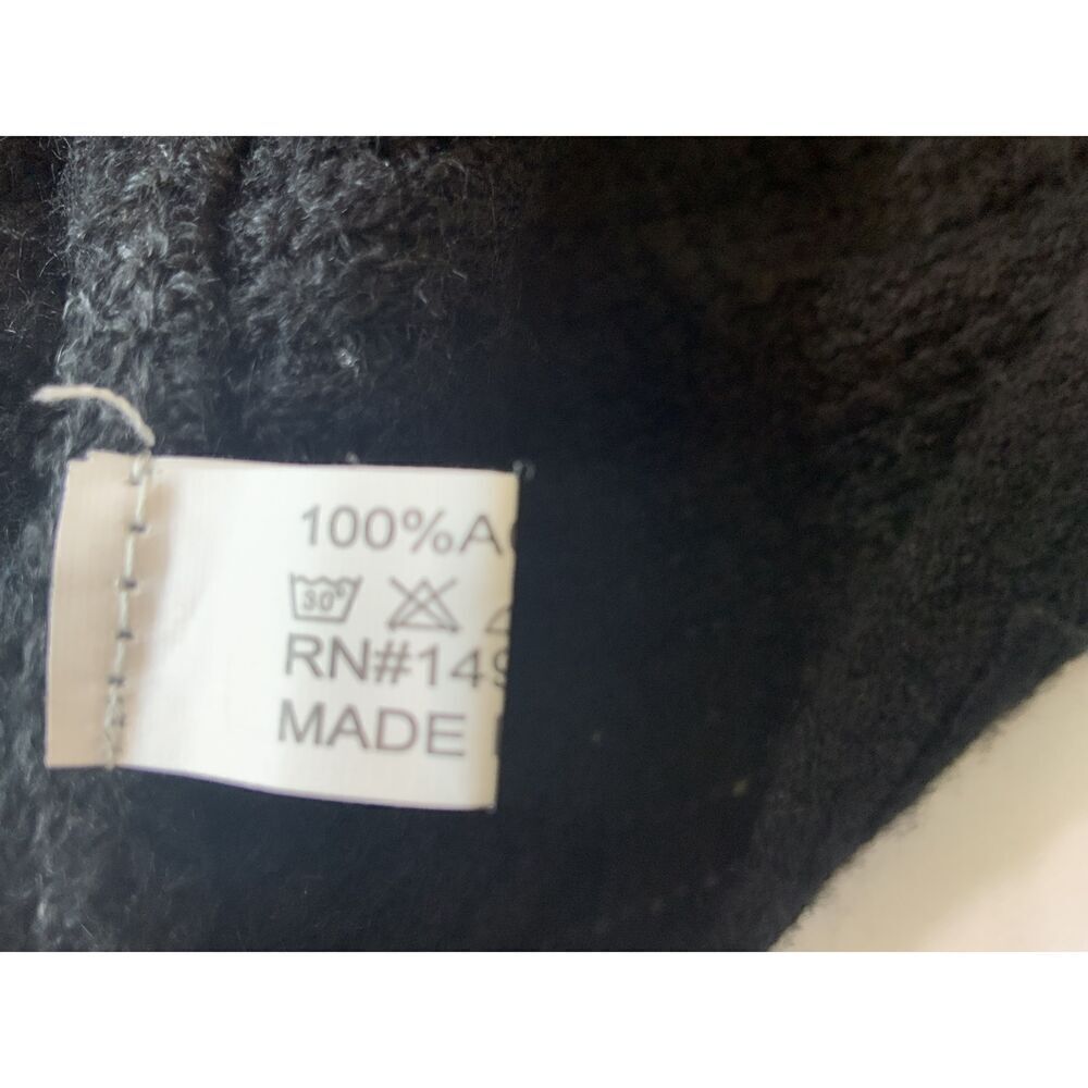 Channelle Arianna Black Knitted Fringe Trim Button Poncho Size One Size - Picture 10 of 13